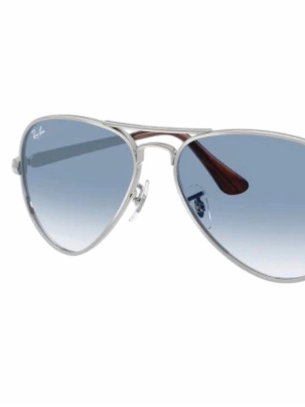 NIB Ray-Ban Aviator Max Polished Silver with Blue Gradient Lenses